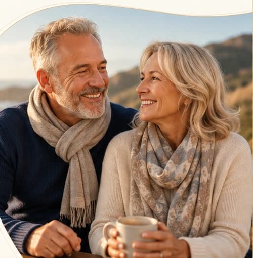 A mature couple enjoying time together outdoors